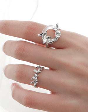 Unique butterfly sterling silver ring open index finger ring