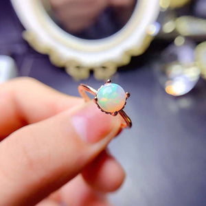 Fashion opal sterling silver adjustable ring