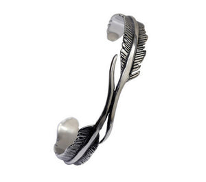 Men's fashion titanium steel angel wings bangle bracelet - MOWTE