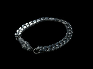 Men's fashion snake sterling silver bracelet