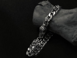 Men's fashion snake sterling silver bracelet