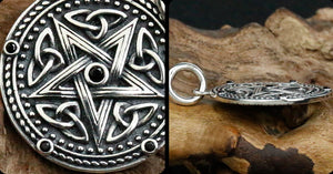 Men's fashion sterling silver magic pentagram pendant necklace
