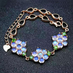 Fashion blue moonstone silver bracelet - MOWTE