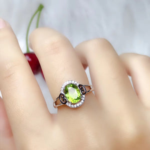 Peridot sterling silver opening ring - MOWTE