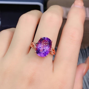 Amethyst sterling silver free size ring