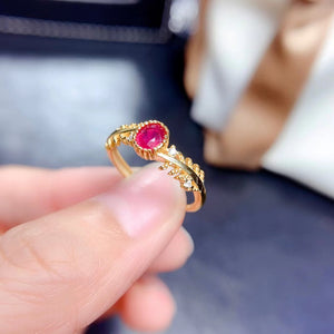 Fashion ruby adjustable ring