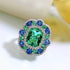 S925 Silver Secret Garden 8*10 Simulated Green Tourmaline - MOWTE