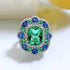 S925 Silver Secret Garden 8*10 Simulated Green Tourmaline - MOWTE