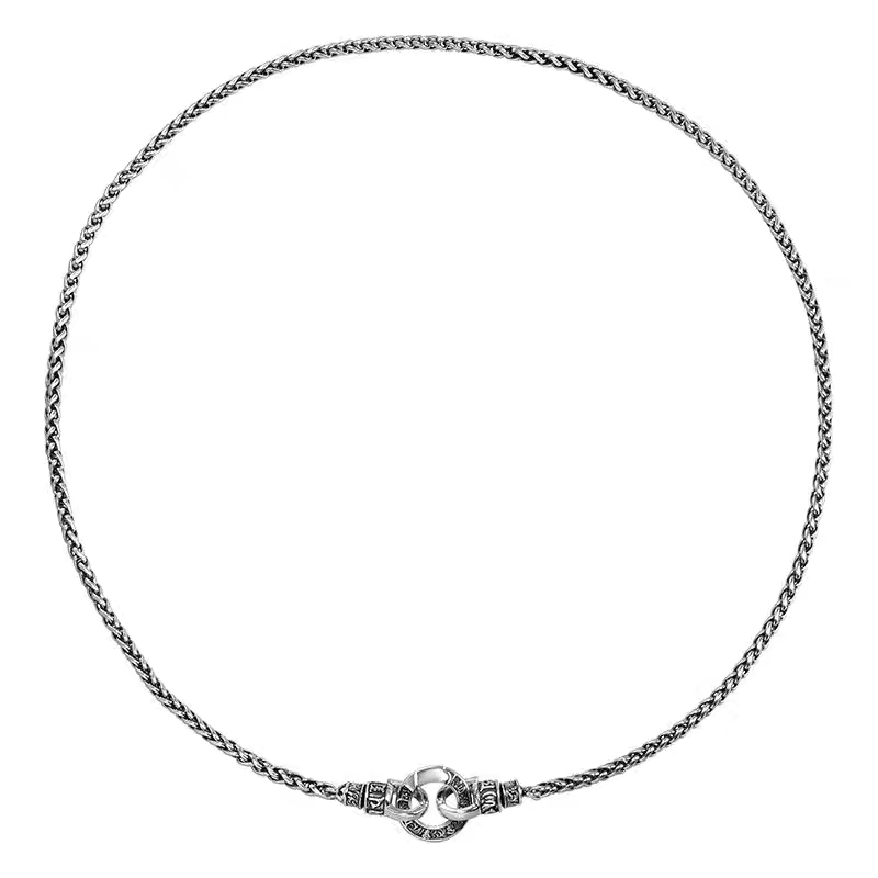 Dragon bone necklace for men hip-hop retro trend S925 pure silver plain chain collarbone chain for women niche - MOWTE