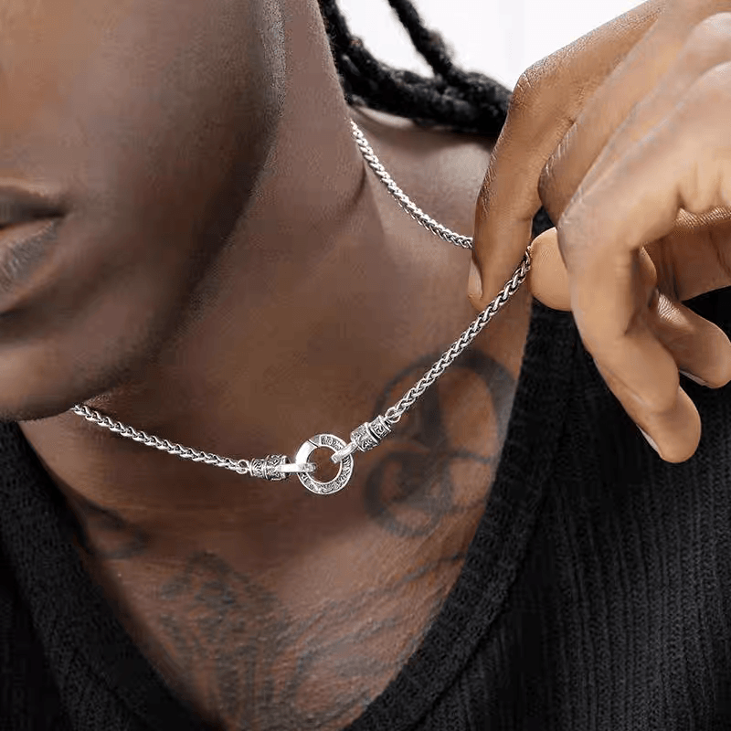 Dragon bone necklace for men hip-hop retro trend S925 pure silver plain chain collarbone chain for women niche - MOWTE