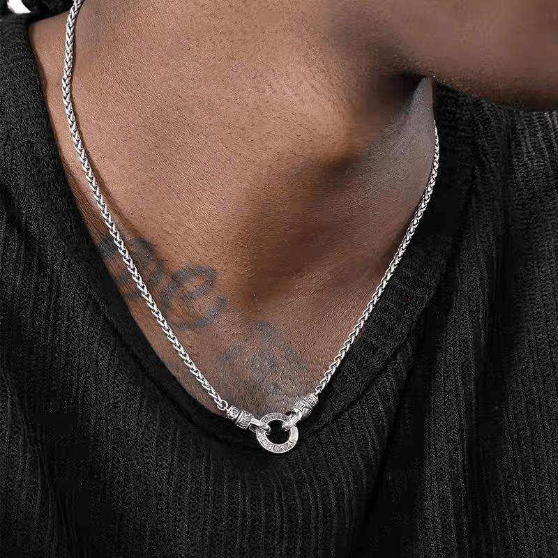Dragon bone necklace for men hip-hop retro trend S925 pure silver plain chain collarbone chain for women niche - MOWTE