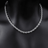 Short twist chain silver Fried Dough Twists chain clavicle necklace men and women hip-hop - MOWTE