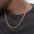 Short twist chain gold Fried Dough Twists chain plated 18K gold necklace hip hop clavicle chain - MOWTE