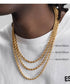 Short twist chain gold Fried Dough Twists chain plated 18K gold necklace hip hop clavicle chain - MOWTE