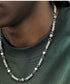 O-ring block splicing titanium steel necklace for men's hip-hop personality antique silver collarbone chain high-end and trendy INS - MOWTE