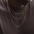 24K gold necklace snake bone chain men's hip-hop versatile collarbone chain women's high-end sweater chain - MOWTE