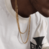 Titanium steel gold hip-hop thin Cuban necklace trendy ins unisex Cuban collarbone sweater chain - MOWTE