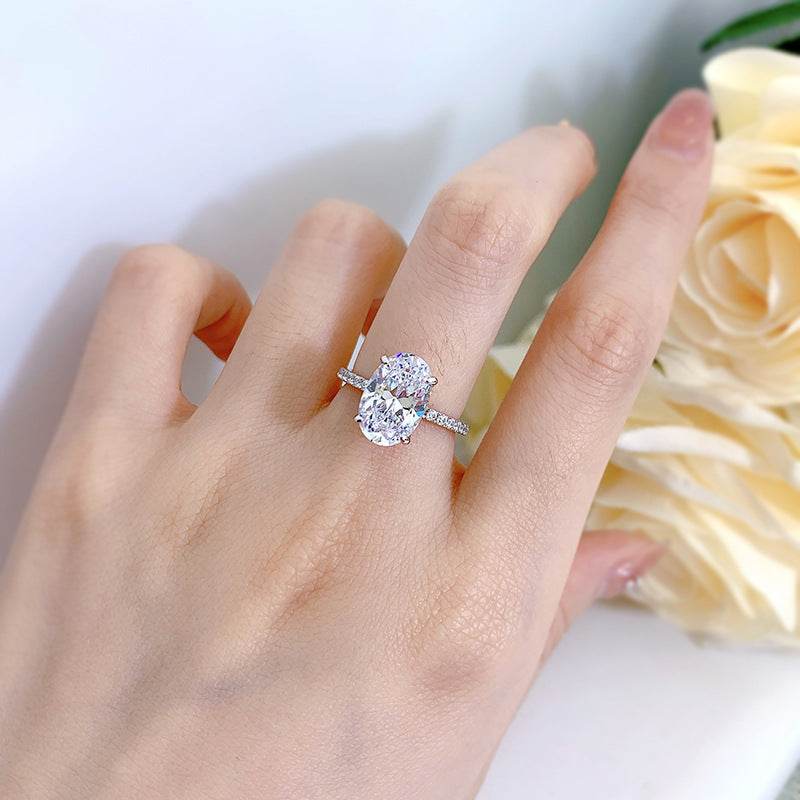 925 silver simulated diamond oval 8 * 12 Redion Diamond Bottom Cutting Explosive Product