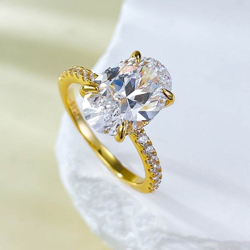 925 silver simulated diamond oval 8 * 12 Redion Diamond Bottom Cutting Explosive Product