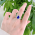 New Style High Carbon Diamond S925 Sterling Silver Luxury Halo Vintage 7x9mm Oval Ring