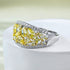 Light Luxury Ins-Style Micro-Pave High Carbon Diamond Women's Yellow Full Pavé Ring Versatile Elegant Design