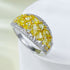 Light Luxury Ins-Style Micro-Pave High Carbon Diamond Women's Yellow Full Pavé Ring Versatile Elegant Design