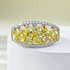 Light Luxury Ins-Style Micro-Pave High Carbon Diamond Women's Yellow Full Pavé Ring Versatile Elegant Design