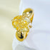 S925 Sterling Silver 8x10mm High Carbon Diamond & Snowflake-Cut Yellow Diamond Ring