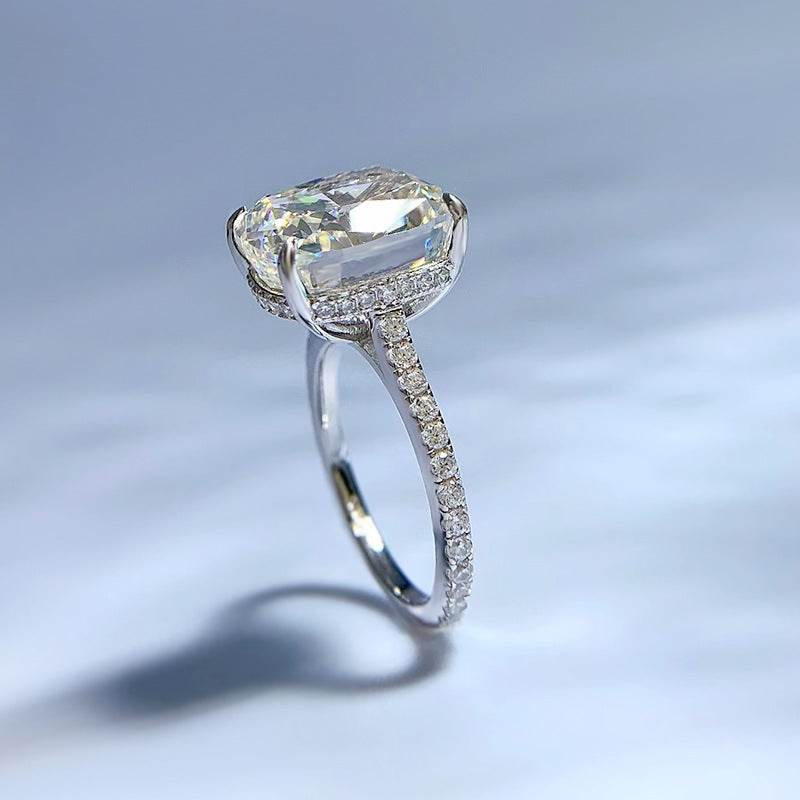 New Style High Carbon Diamond S925 Sterling Silver Luxury 10*12mm princess Ring
