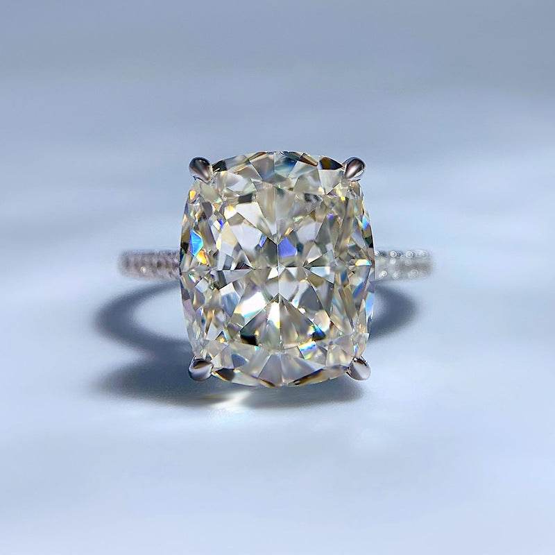 New Style High Carbon Diamond S925 Sterling Silver Luxury 10*12mm princess Ring