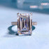 New 925 silver high carbon diamond emerald cut rectangular 10*14mm explosive ring