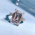 New 925 silver high carbon diamond emerald cut rectangular 10*14mm explosive ring