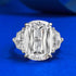 2025 New S925 Sterling Silver High-Carbon Diamond 10x14mm Prism-Cut Chunky Square Ring - MOWTE