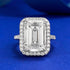 2025 New S925 Sterling Silver High-Carbon Diamond Elongated Step-Cut 10x14mm Asscher White Ring