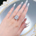 2025 New S925 Sterling Silver High-Carbon Diamond Elongated Step-Cut 10x14mm Asscher White Ring