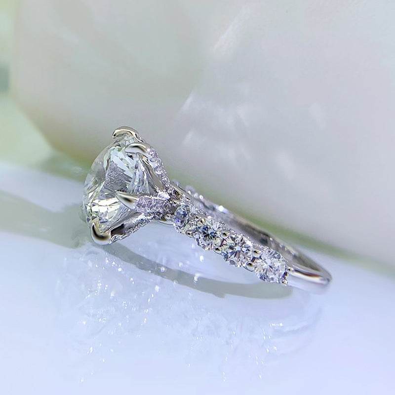 New 925 Sterling Silver 5 Carat Firework-Cut Aurora Six-Prong Women's Luxury Premium Ring