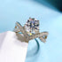 Classic S925 Sterling Silver 1 Carat White Diamond Women's Wedding Ring - MOWTE