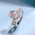 Classic S925 Sterling Silver 1 Carat White Diamond Women's Wedding Ring - MOWTE