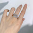 New 925 Sterling Silver Adjustable 6.5mm Round-Cut High-Carbon Diamond Stackable Ring