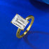 S925 Sterling Silver High-Carbon Simulated Diamond Emerald-Cut 7x10mm Rectangular Top-Selling Ring