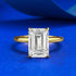 S925 Sterling Silver High-Carbon Simulated Diamond Emerald-Cut 7x10mm Rectangular Top-Selling Ring
