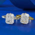 S925 Sterling Silver Gold-Plated High-Carbon Simulated Diamond 8x10mm White Ice-Cut Ring - MOWTE