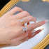 S925 Sterling Silver Gold-Plated High-Carbon Simulated Diamond 8x10mm White Ice-Cut Ring - MOWTE