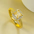 S925 Silver 5 * 5mm Square Sugar Yellow Diamond High Carbon Diamond Ring