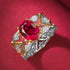 New Italian Craftsmanship Palace Retro 7 * 9mm Dove Blood Red Ring with Elegant Style - MOWTE