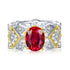 New Italian Craftsmanship Palace Retro 7 * 9mm Dove Blood Red Ring with Elegant Style - MOWTE