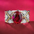 New Italian Craftsmanship Palace Retro 7 * 9mm Dove Blood Red Ring with Elegant Style - MOWTE