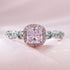 S925 Silver 5 * 5mm Cushion Cut Sugar Pink Diamond High Carbon Diamond Ring