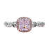 S925 Silver 5 * 5mm Cushion Cut Sugar Pink Diamond High Carbon Diamond Ring