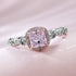 S925 Silver 5 * 5mm Cushion Cut Sugar Pink Diamond High Carbon Diamond Ring